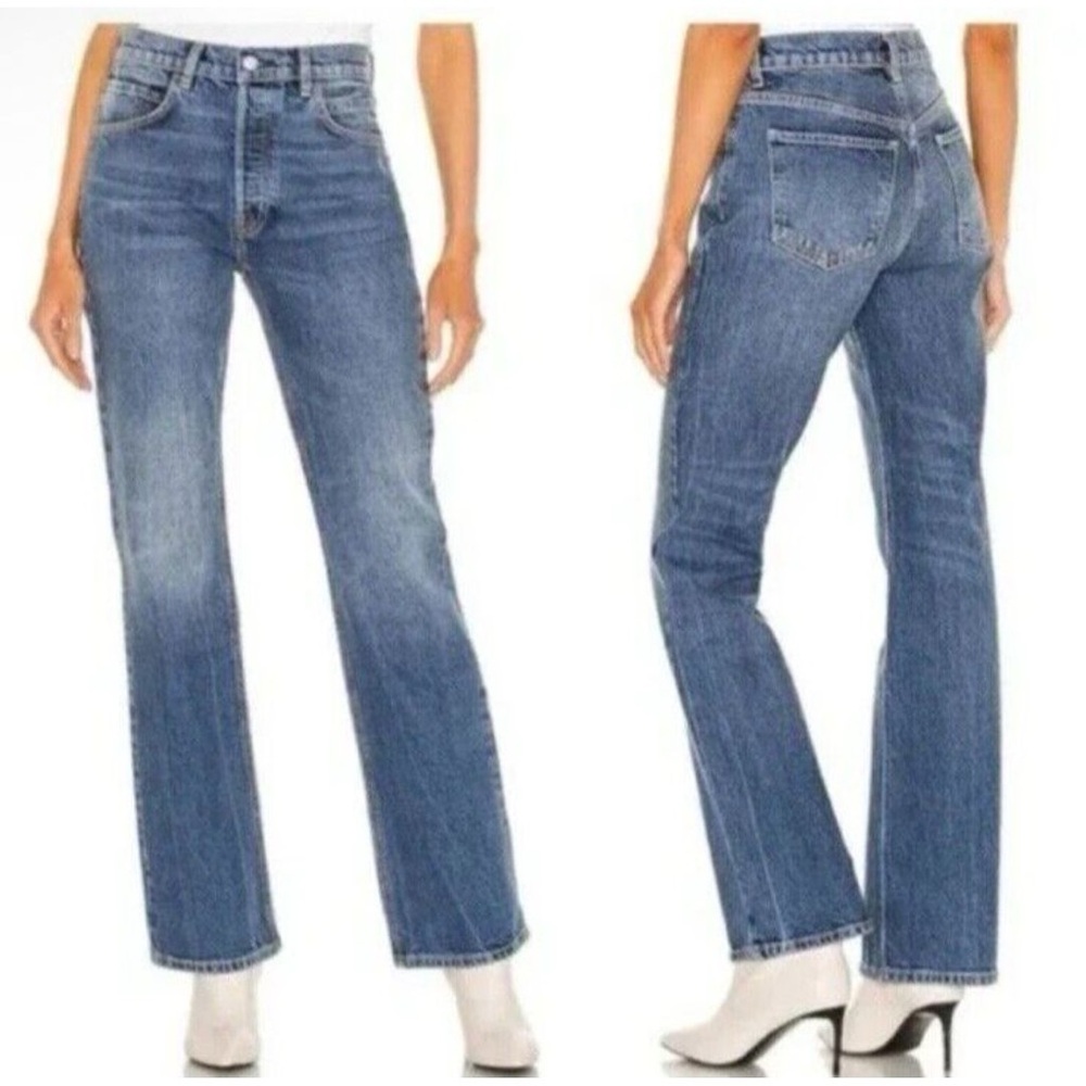 Free People We the Free French Girl Flair  Jeans Size 30 Inseam 33 Medium Wash